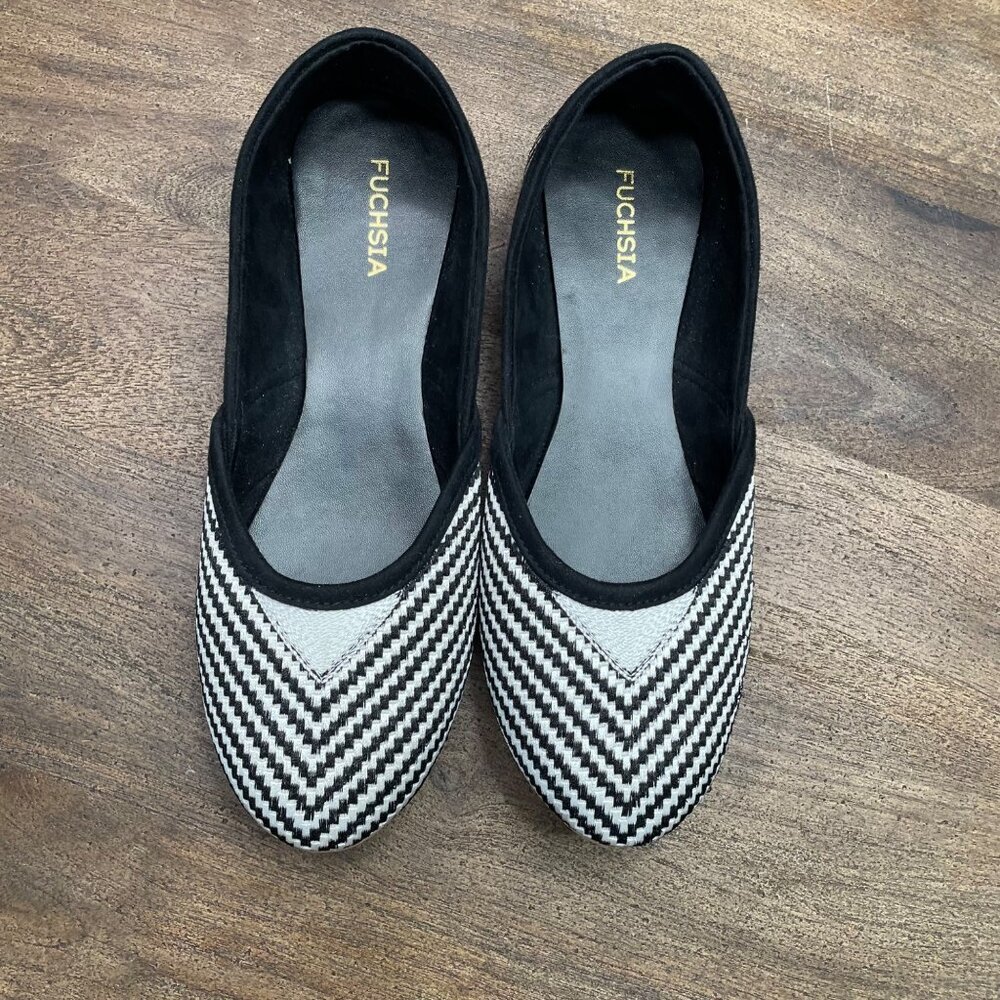 Fuchsia Handmade‎ Flats Women's Size 7 Embroidered Shoes Artisan Made Luxury